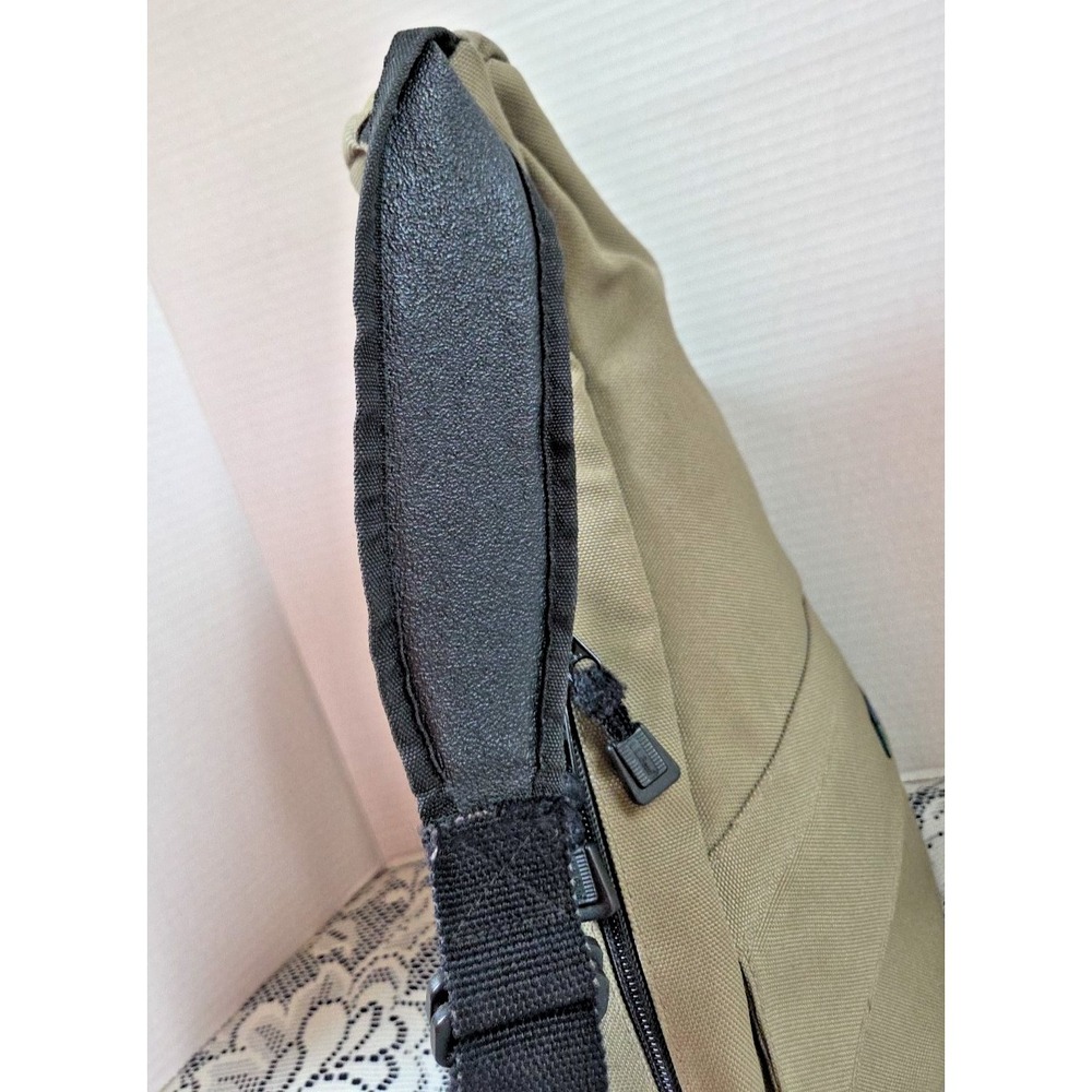 LL Bean Ameribag Khaki Healthy Back Bag Crossbody Sling Canvas Pockets Vtg 90s - Picture 12 of 16